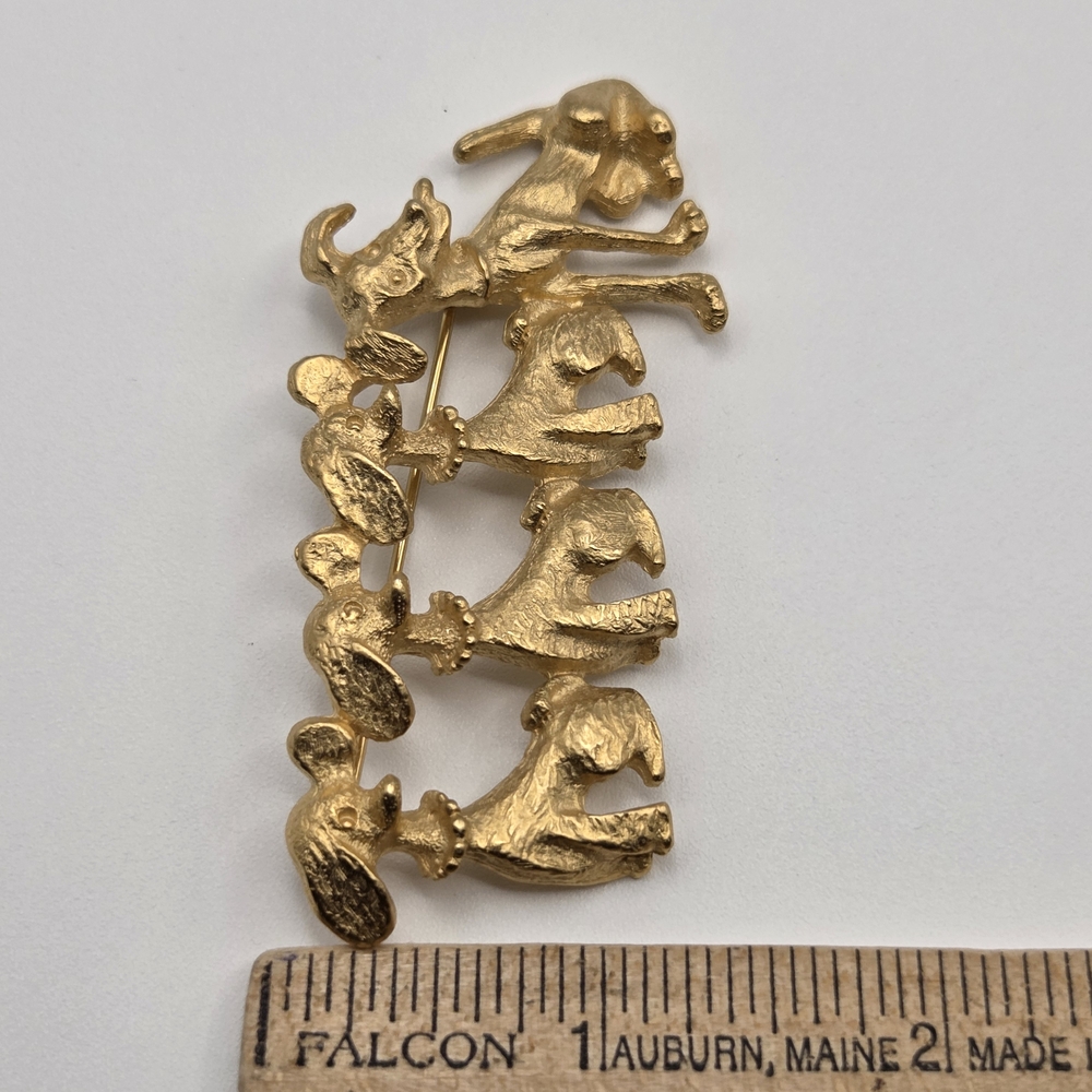 Gold Tone Puppy Dog Brooch Pin - Picture 11 of 11